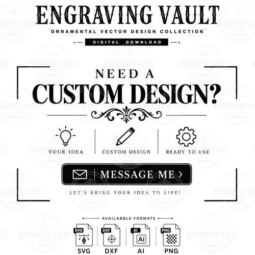 Scrollwork laser engraving design, Filigree slide engraving files SVG Dxf AI PNG