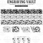 Scrollwork laser engraving design, Filigree slide engraving files SVG Dxf AI PNG