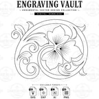 Scrollwork laser engraving design, Filigree slide engraving files SVG Dxf AI PNG