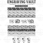 Scrollwork laser engraving design, Filigree slide engraving files SVG Dxf AI PNG