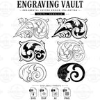 Custom scrollwork laser engraving, scroll files, filigree pattern digital download SVG Ai