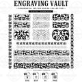 Scroll slides laser engraving design, filigree pattern, digital download SVG Dxf AI PNG