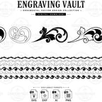 Scrollwork laser engraving design, filigree pattern, scroll slide ezcad, SVG Dxf Ai