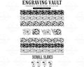 Scrollwork laser engraving design, Filigree slide engraving files SVG Dxf AI PNG