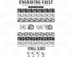 Scrollwork laser engraving design, Filigree slide engraving files SVG Dxf AI PNG