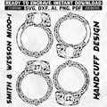 Floral Handcuff Engraving Design, Laser Cut Vector (Digital Download - svg, dxf, ai, png, pdf)