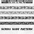 Floral Scroll Laser Engraving Pattern, Vector Slide Border (Digital Download - svg, dxf, ai, png, pdf)